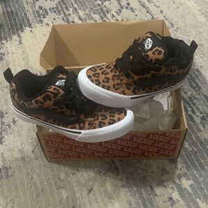 Vans Brown and Black Leopard Sneakers